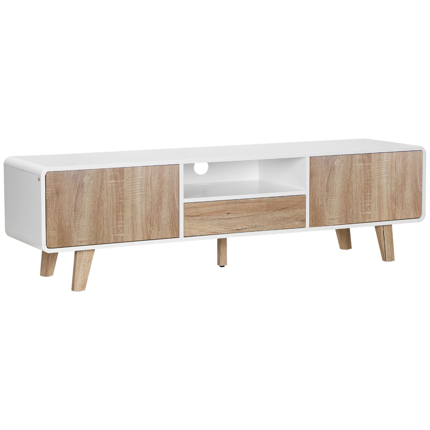 HOMCOM TV Stand: For 60" Flat Screen, Drawer Storage, Cable Management, Modern Design | Dipra Home