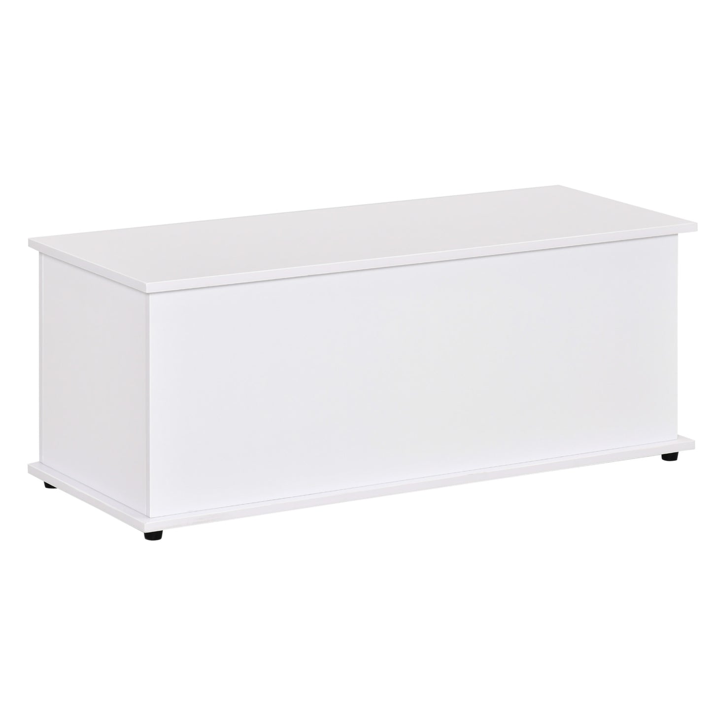 HOMCOM Wooden Storage Box Clothes Toy Chest Flip-Top Lid Bench Seat Ottoman Blanket Trunk White | Dipra Home