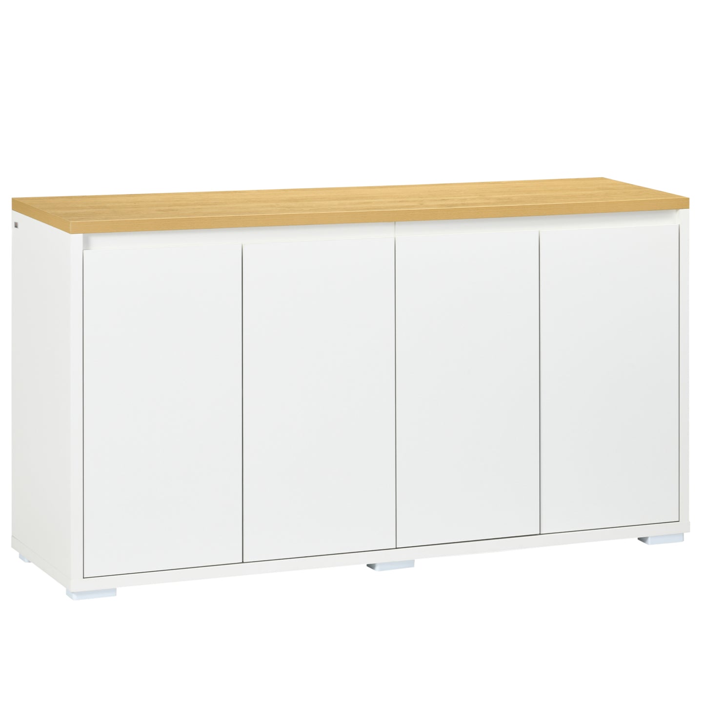 HOMCOM Adjustable White Buffet Cabinet: Sideboard with Double Door Cupboards for Customizable Living Room Storage | Dipra Home