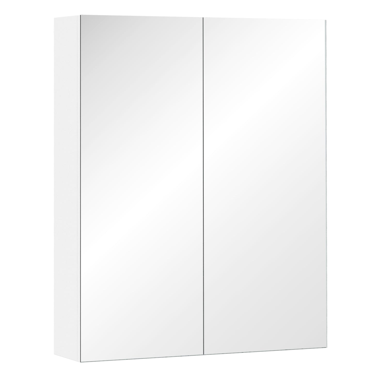 HOMCOM White Over Toilet Cabinet: Wall Mounted Bathroom Storage with Mirror & Adjustable Shelf Behind Double Doors | Dipra Home