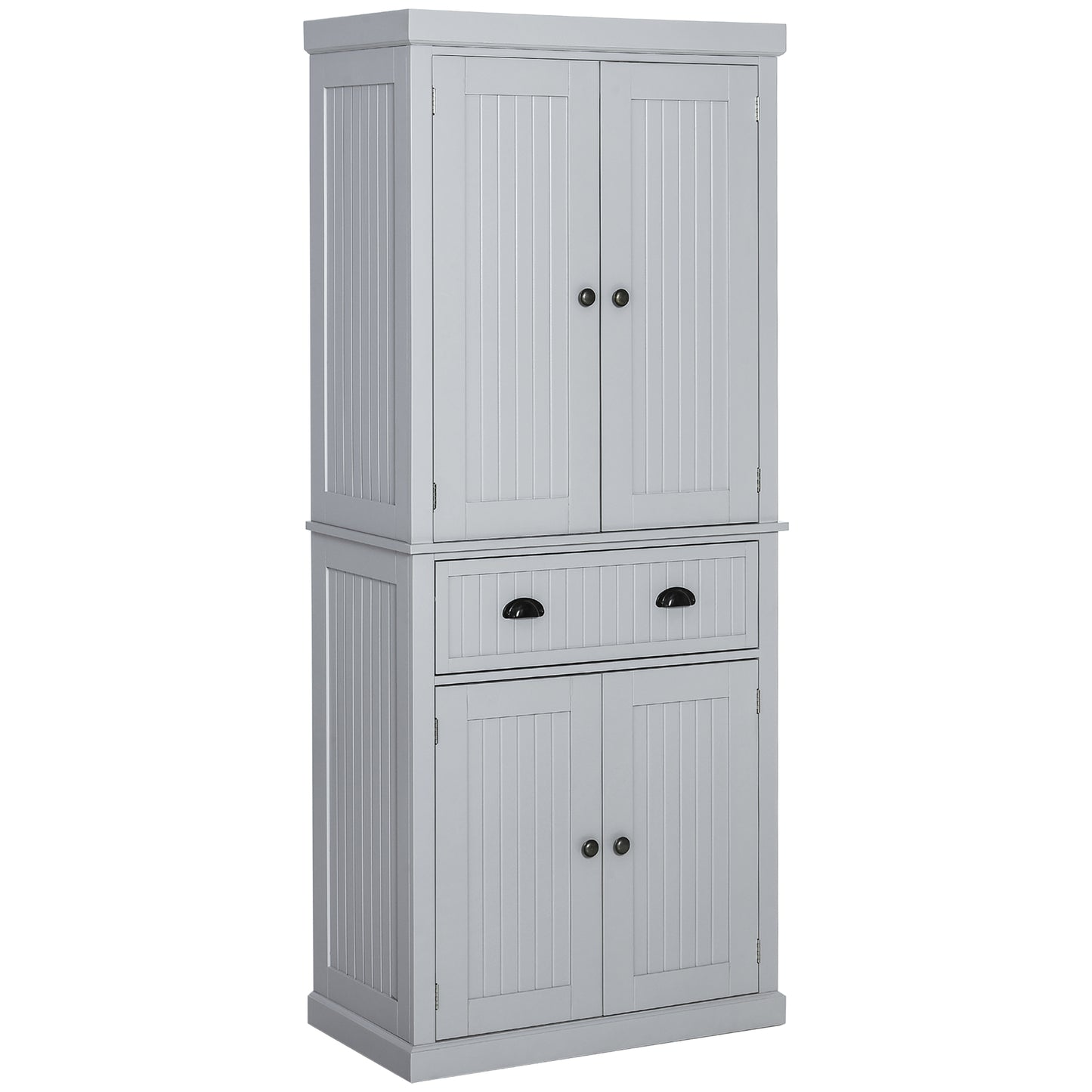 HOMCOM Grey 72" Kitchen Pantry Cabinet: Freestanding Storage Cabinet with Drawer and Doors | Dipra Home