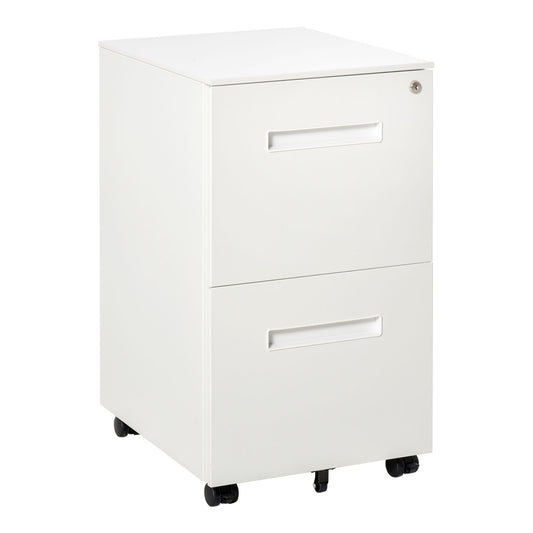 Vinsetto Secure File Tower: Vertical Cabinet with Adjustable Divider & Lock for Legal/Letter Document Storage, White | Dipra Home