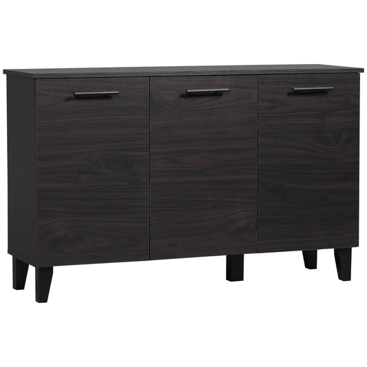 HOMCOM Elegant Dining Storage: Sideboard Buffet Cabinet with Adjustable Shelf, 3 Doors for Kitchen, Dark Walnut Finish | Dipra Home