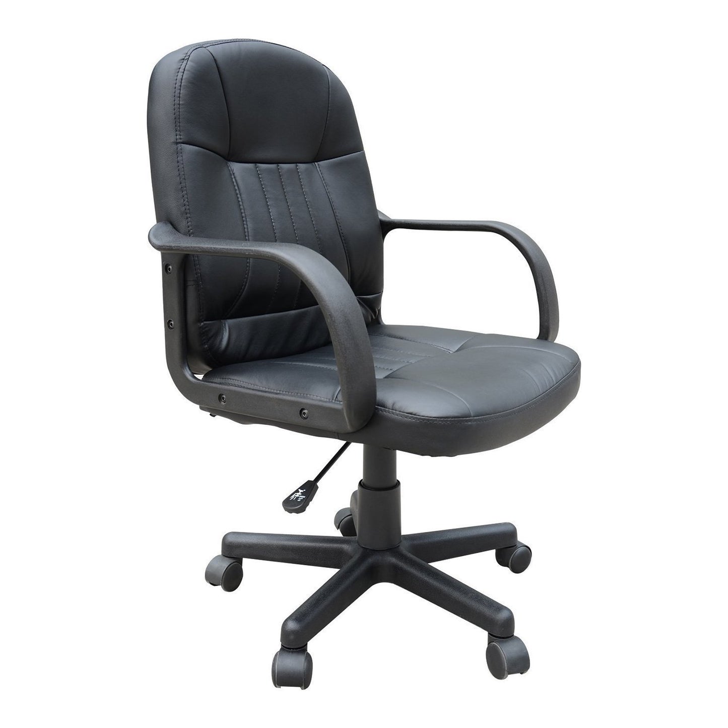 HOMCOM Office Desk Chair: Mid-Back, Swivel, Adjustable Height, PU Leather, Computer Chair, Black | Dipra Home