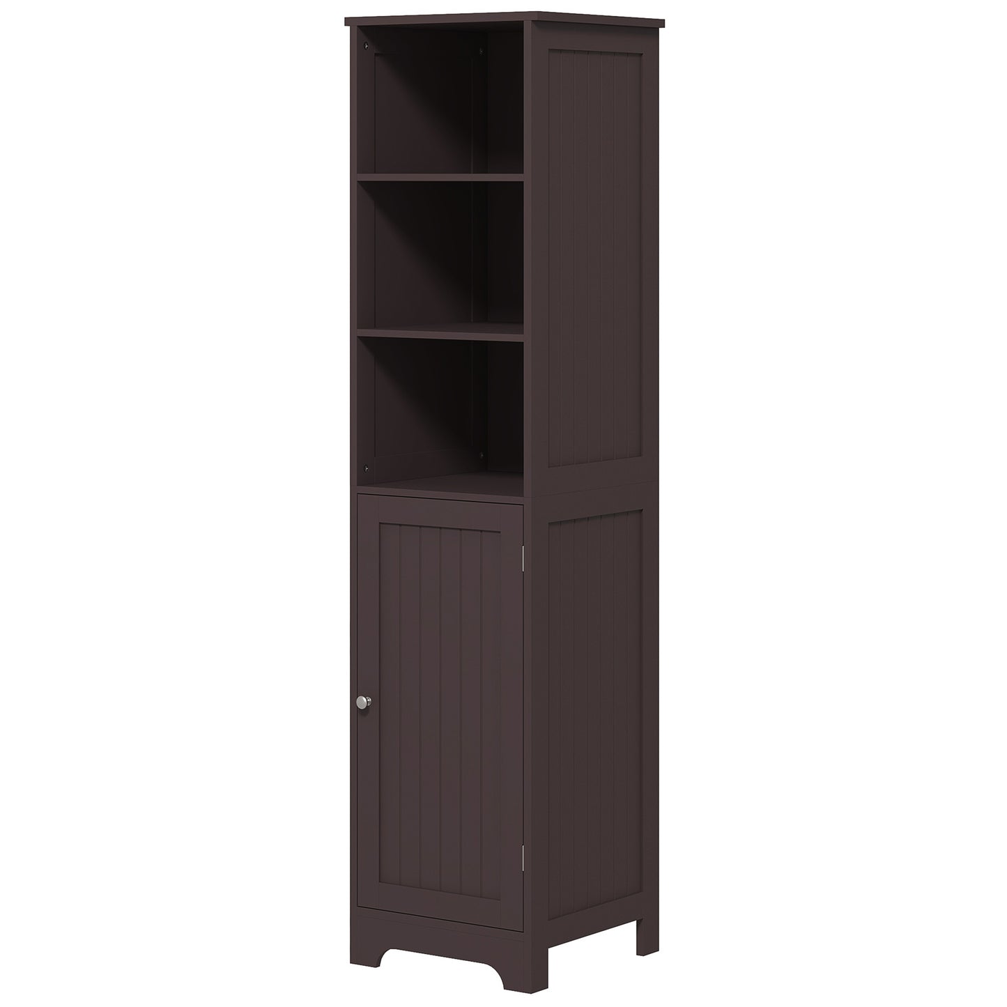 kleankin Freestanding Tall Bathroom Cabinet: Adjustable Shelves, Dark Brown Storage Solution | Dipra Home