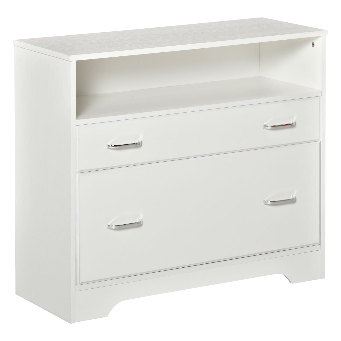 Vinsetto Lateral File Console: 2-Drawer Cabinet with Printer Stand for Hanging Letter File Storage & Organization, White | Dipra Home