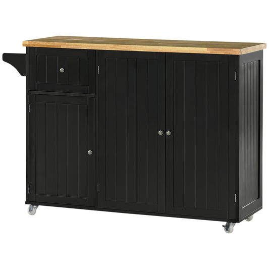 HOMCOM Buffet Cabinet Wooden Console Table Storage Cabinet Open Shelf Black Dining Room Furniture | Dipra Home