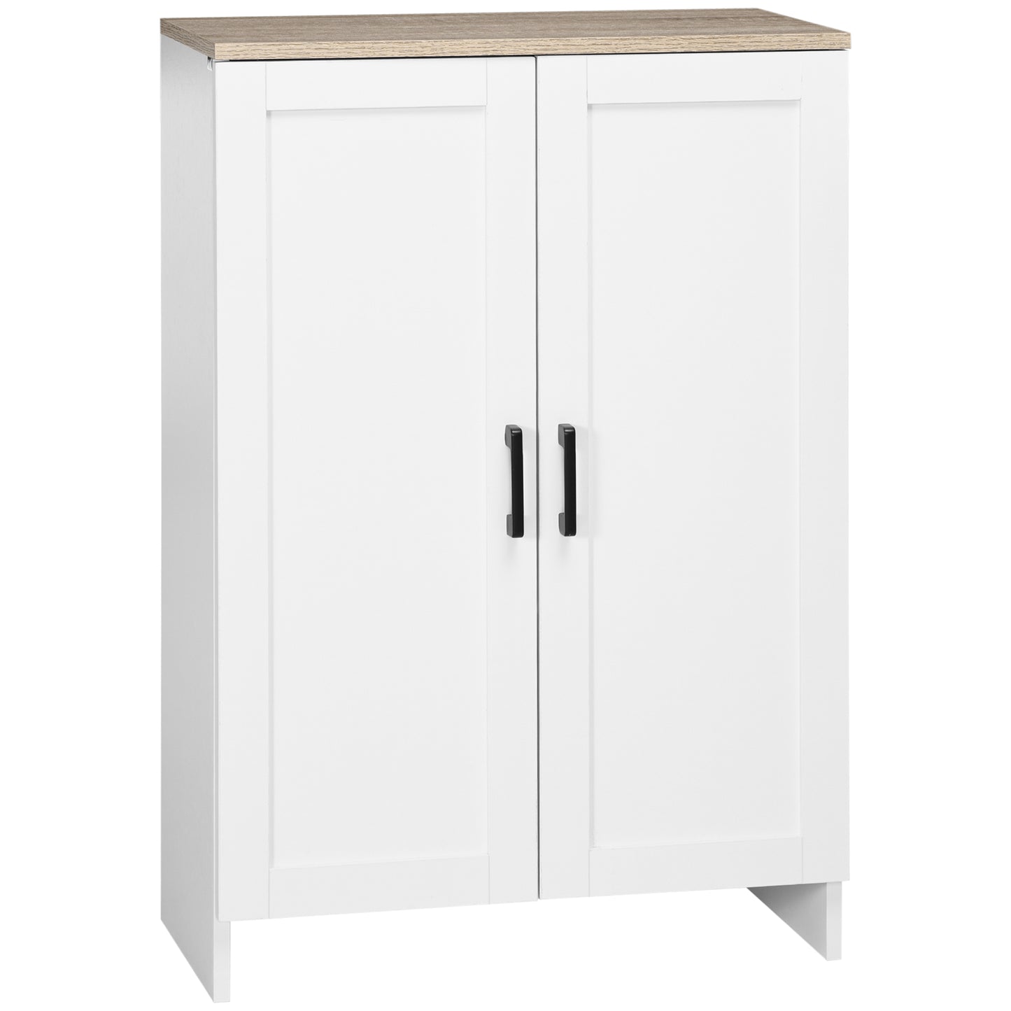 HOMCOM Sleek Storage Cabinet with Doors Adjustable Shelf 23.6" x 11.8" x 35.4" for Kitchen Living Room Organizer White | Dipra Home