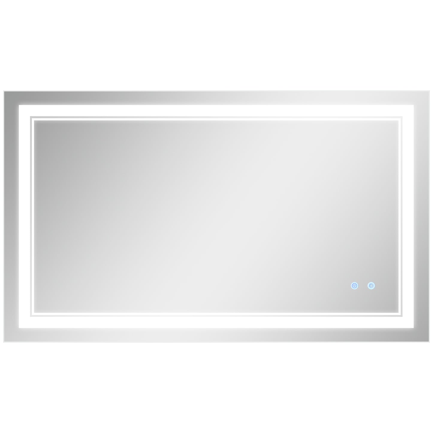 kleankin 40'' x 24'' LED Bathroom Mirror, Dimmable Lighted Anti Fog Wall-Mounted Mirror with 3 Light Colors, Memory Function, Vertical  | Dipra Home