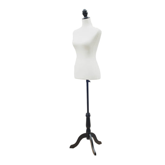 HOMCOM Female Fashion Mannequin Dress Form Torso Dressmaker Stand Clothing Display w/ Base (White) | Dipra Home