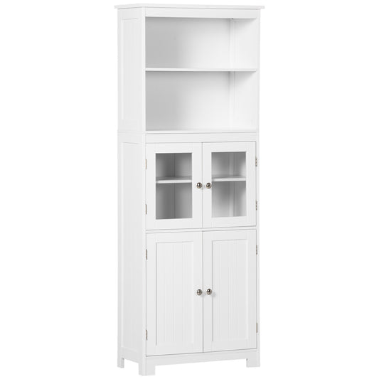 HOMCOM Elegant 63" Buffet Hutch 4-Door Kitchen Pantry Freestanding Bathroom Cabinet Adjustable Shelf Dining Room Storage | Dipra Home