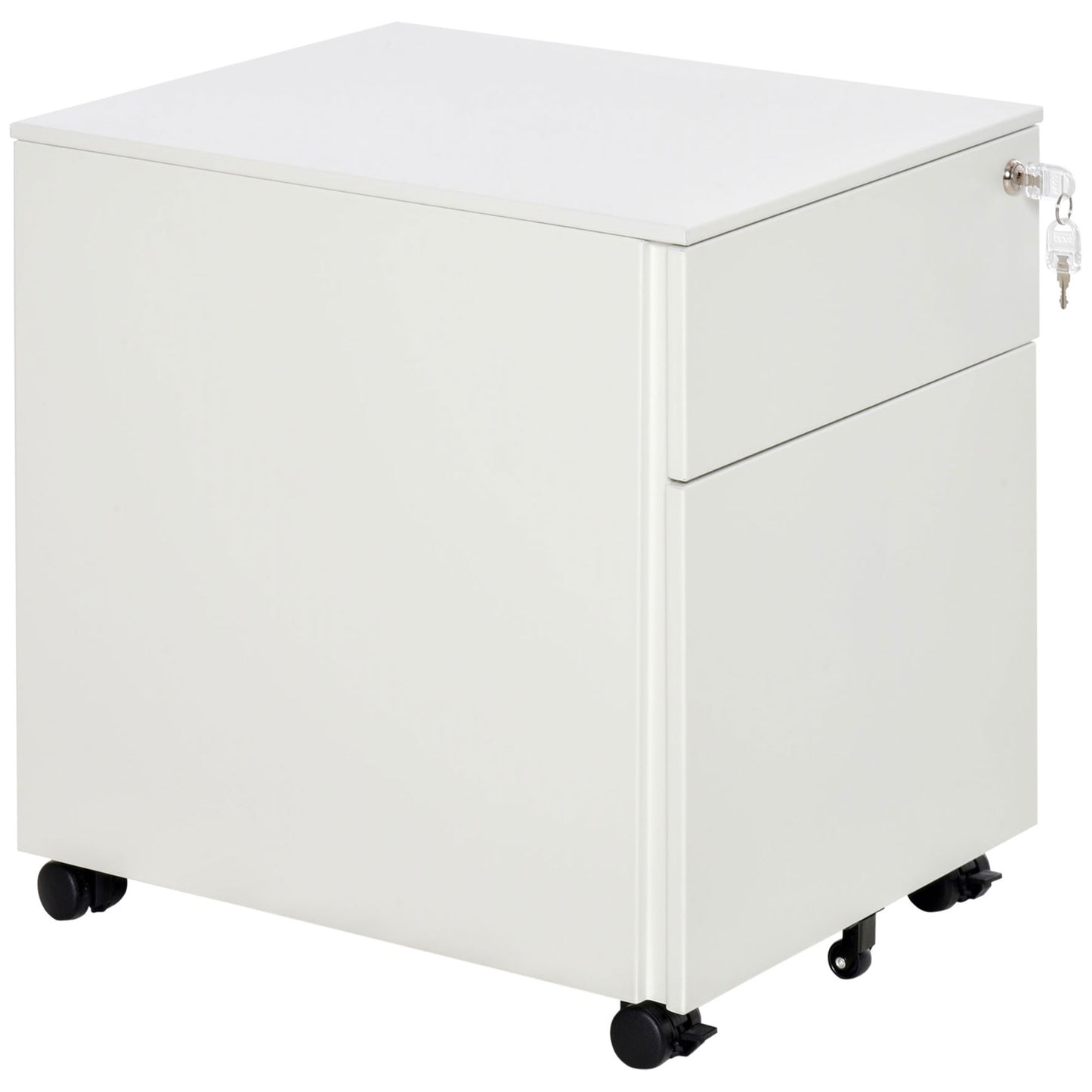 Vinsetto Secure File Vault: Lockable Steel Cabinet on Wheels with Pencil Tray for Legal/Letter Document Storage | Dipra Home