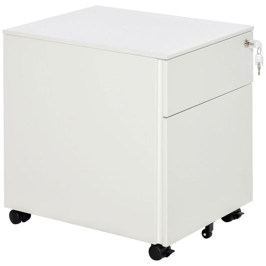 Vinsetto Secure File Vault: Lockable Steel Cabinet on Wheels with Pencil Tray for Legal/Letter Document Storage | Dipra Home