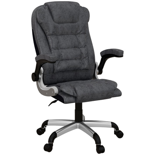 Vinsetto Heavy Duty Microfibre Big Tall Office Chair 400lbs Flip-up Arm Charcoal Grey | Dipra Home