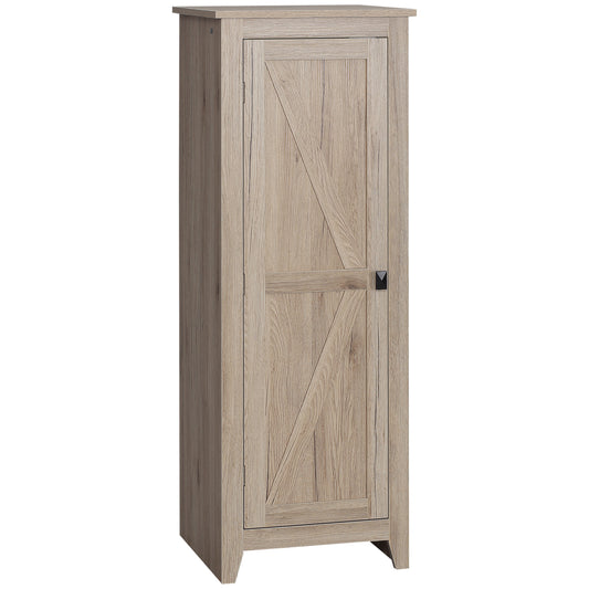 HOMCOM Natural 47.25" Kitchen Pantry Cabinet: Freestanding Storage Cabinet with Barn Door and Adjustable Shelves | Dipra Home