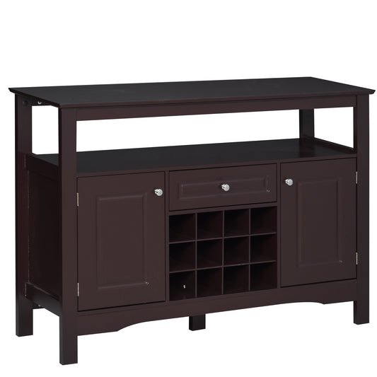 HOMCOM Espresso Buffet Credenza: Sideboard Bar Cabinet Storage Cabinet with Drawer for Kitchen, Living Room, Rich Espresso | Dipra Home