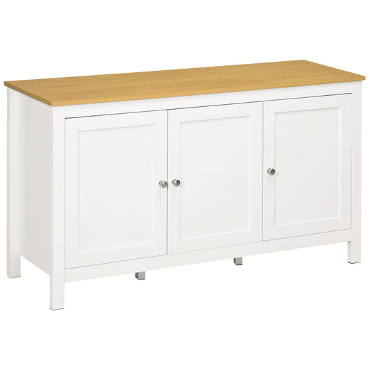 HOMCOM Stylish Storage Centerpiece: Buffet Cabinet with Doors, Adjustable Shelves for Living Room, Entryway, White Natural Finish | Dipra Home