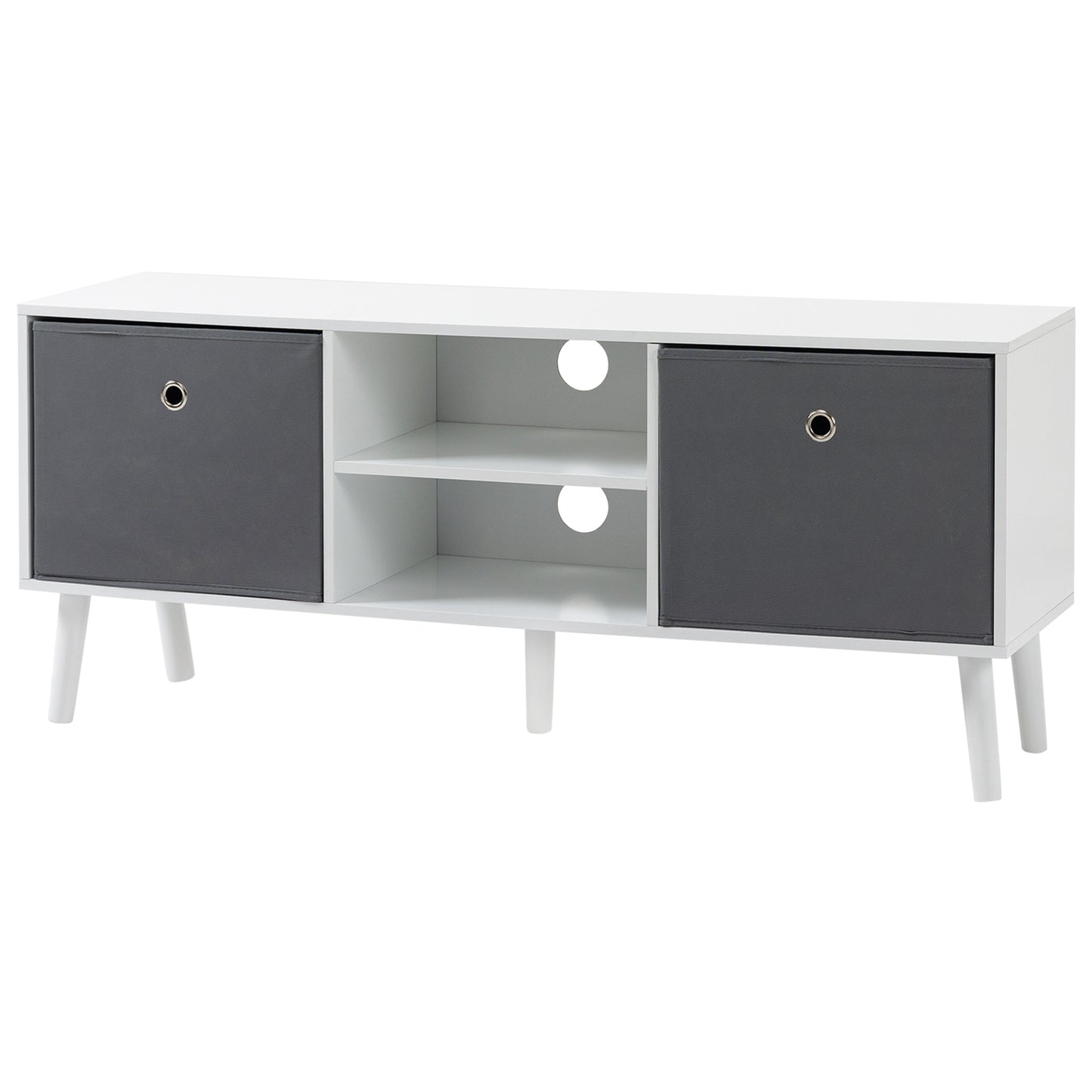 HOMCOM Modern TV Stand Cabinet Foldable Drawers Shelves for Living Room Bedroom | Dipra Home