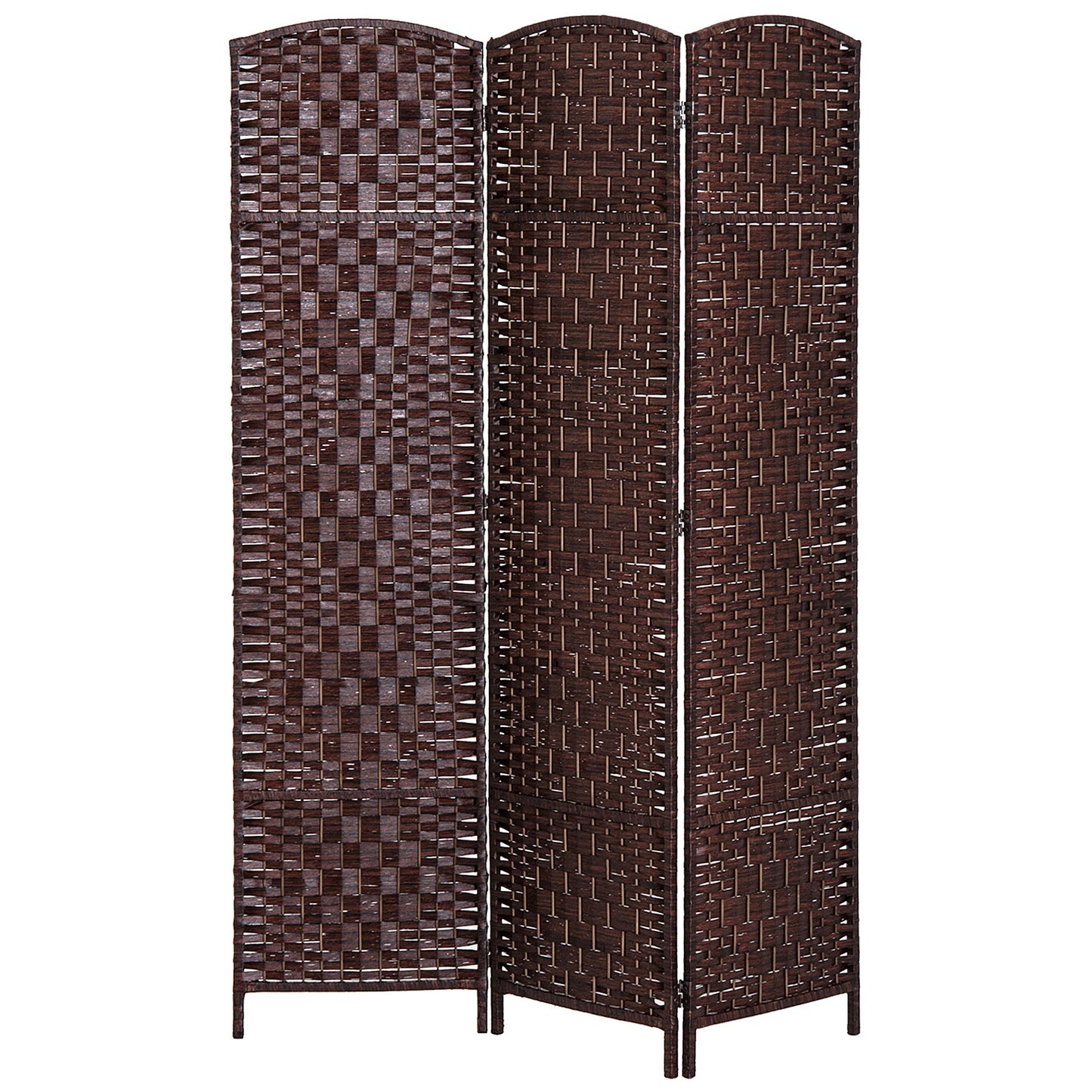 HOMCOM Rustic Charm Room Divider: 3-Panel Folding Wooden Frame Partition for Bedroom/Living Spaces, Warm Brown Tone | Dipra Home