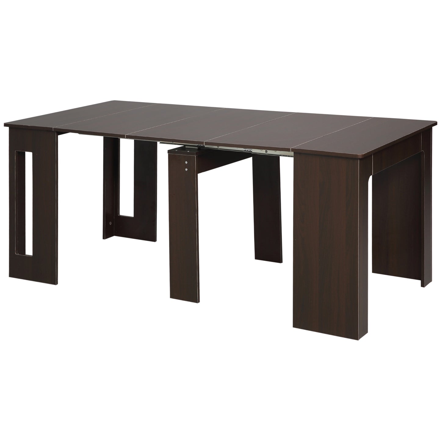 HOMCOM Extendable Folding Dining Table for Small Spaces Seats 6 Dark Brown Compact Design | Dipra Home