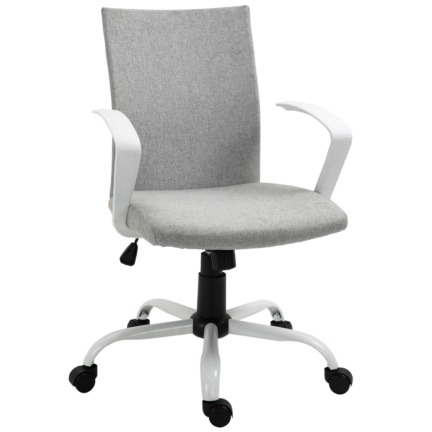 Vinsetto Mid Back Mesh Office Chair Ergonomic Swivel Computer Desk Task Chair with Wheels Armrest Tilt Function Light Grey | Dipra Home