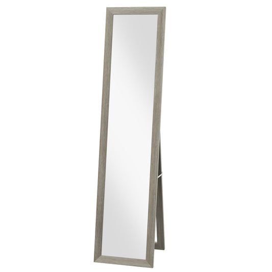 HOMCOM 15" x 62" Full Length Mirror for Bedroom, Free Standing Dressing Mirror, Wall Mirror for Living Room, Grey | Dipra Home