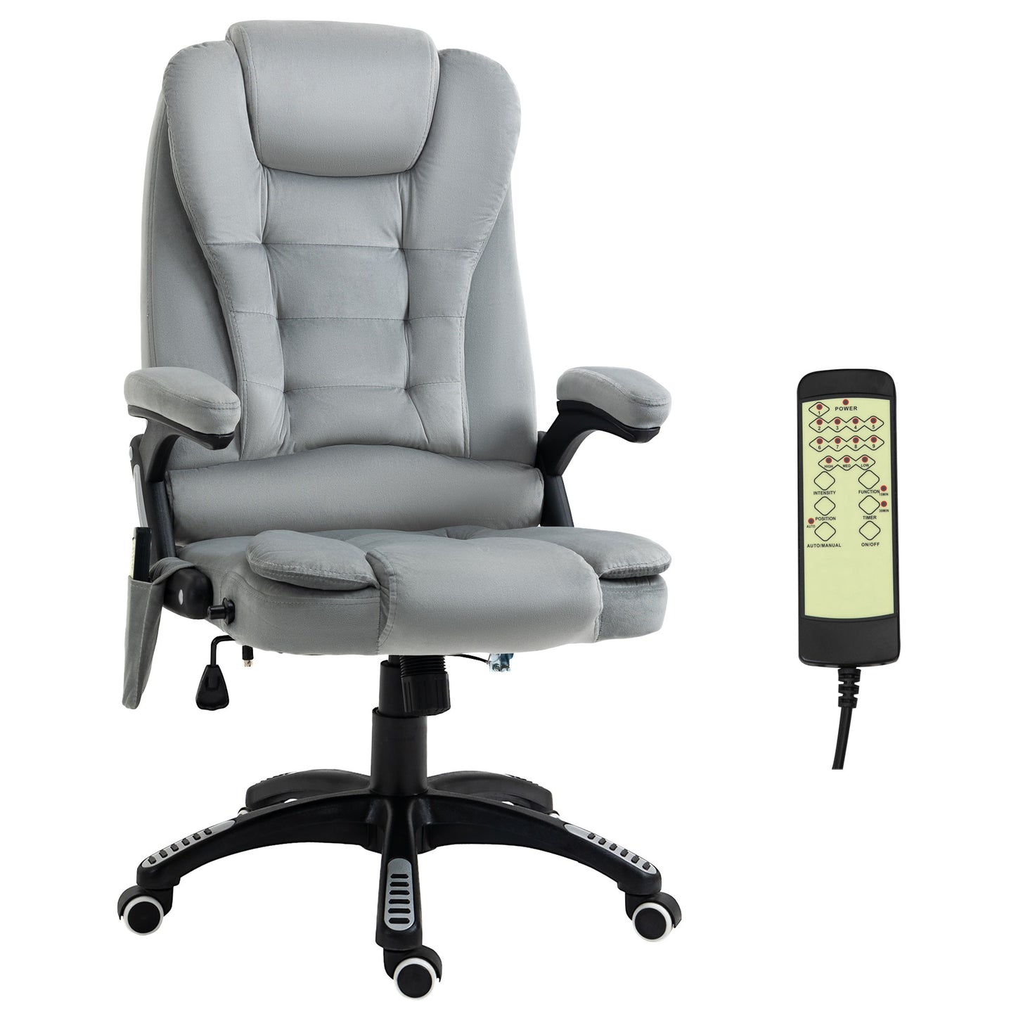 Vinsetto Ergonomic Vibrating Massage Executive Office Chair High Back 6 Point Reclining Padded Armrest Grey | Dipra Home