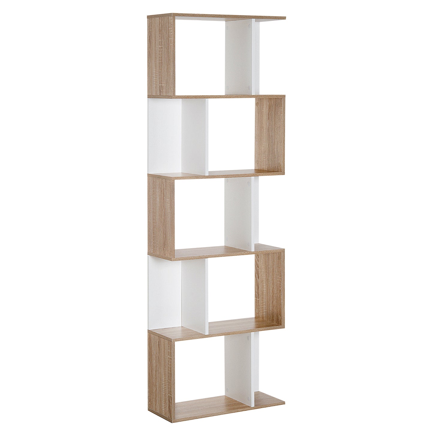 HOMCOM 5-Tier Modern Bookcase Display Shelf Storage Room Divider for Living Room Home Office White | Dipra Home