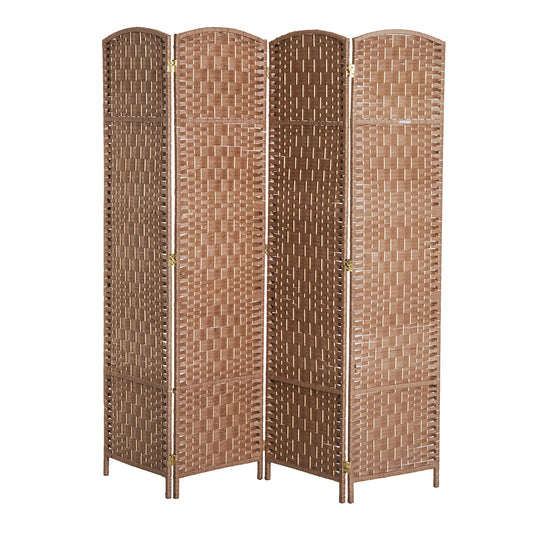 HOMCOM Natural Elegance Room Divider: 4-Panel Woven Wicker Indoor Privacy Screen for Home Decor | Dipra Home