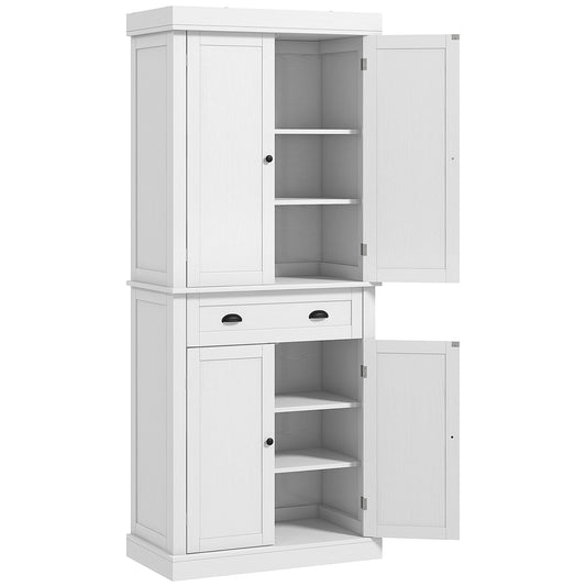 HOMCOM Long Standing Kitchen Cabinet w/ 2 Drawers Particleboard White | Dipra Home