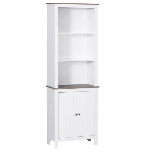 HOMCOM Vertical Storage Marvel: 69" Freestanding Linen Tower Cabinet with Double Door Shelves for Kitchen, Buffet, Bookcase | Dipra Home