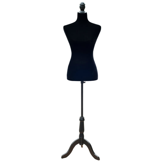 HOMCOM Adjustable Female Dress Form Mannequin Stand Torso Dressmaker Display Black Fashion Design | Dipra Home