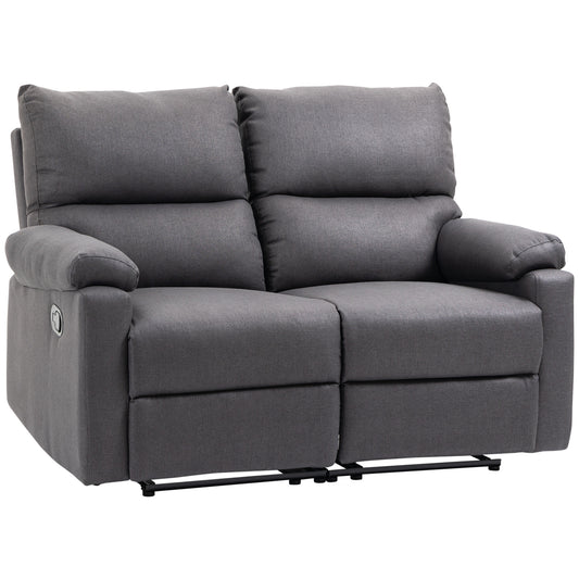 HOMCOM Reclining Loveseat 2 Seater Recliner Sofa with Footrest Split Backrest Comfortable Living Room Furniture Dark Grey | Dipra Home