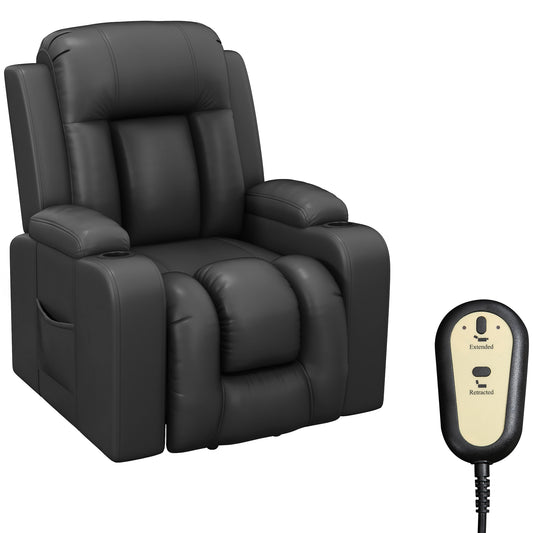 HOMCOM Electric Lift Chair for Elderly, Power Recliner with Footrest, Remote Control, Cup Holders for Living Room, Grey | Dipra Home