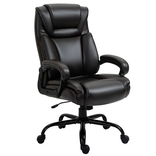 Vinsetto Executive Office Chair: High Back, Big and Tall, Adjustable Swivel, PU Leather, Brown | Dipra Home