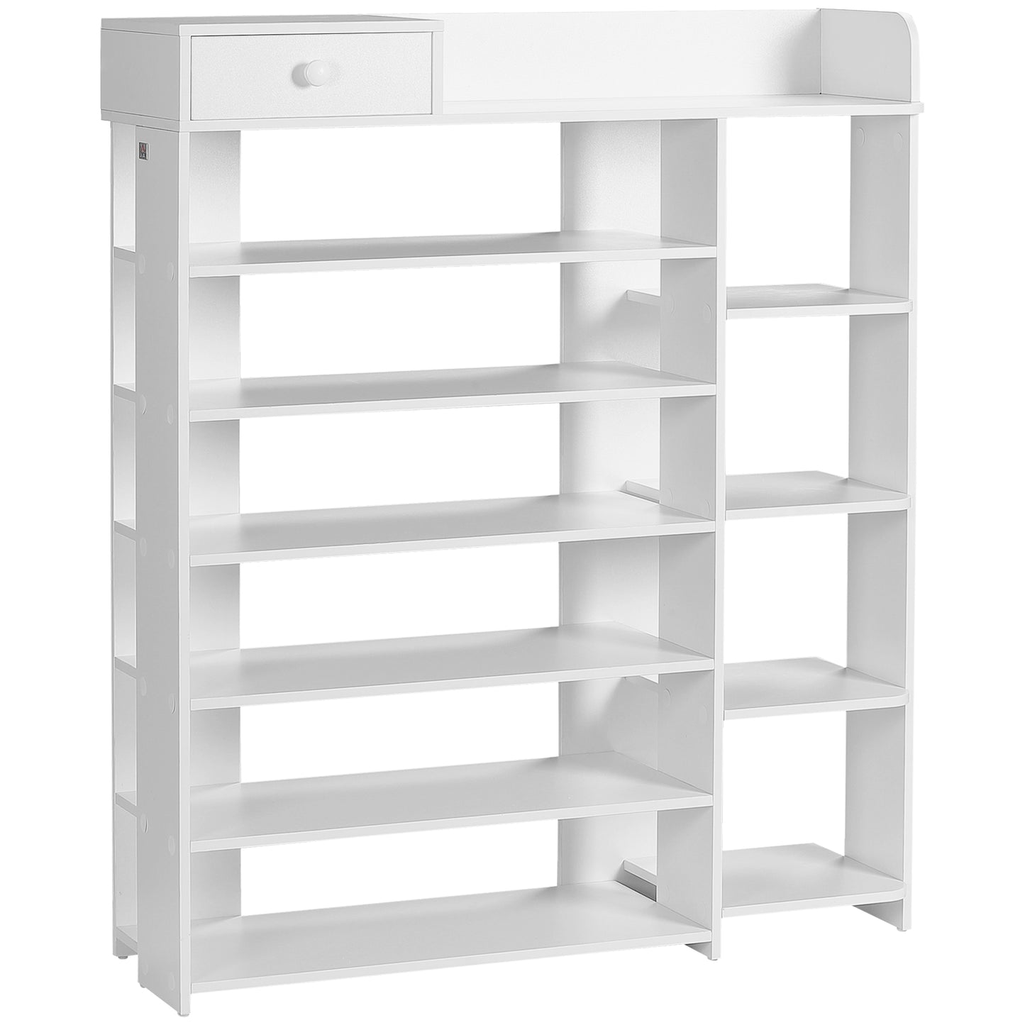 HOMCOM Entryway Shoe Rack Organizer with Drawer Closet Storage, 35.4"x11"x41.7", White Finish for Neat Arrivals | Tidy Entryway | Dipra Home