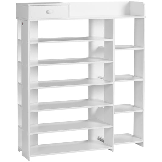 HOMCOM Entryway Shoe Rack Organizer with Drawer Closet Storage, 35.4"x11"x41.7", White Finish for Neat Arrivals | Tidy Entryway | Dipra Home