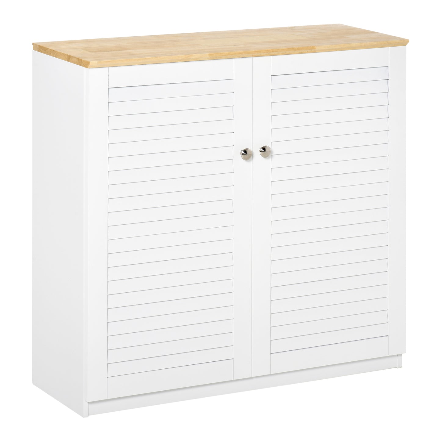 HOMCOM Bathroom Bliss: Freestanding Kitchen Sideboard Storage Cabinet with Louvered Doors, White Organizer | Dipra Home