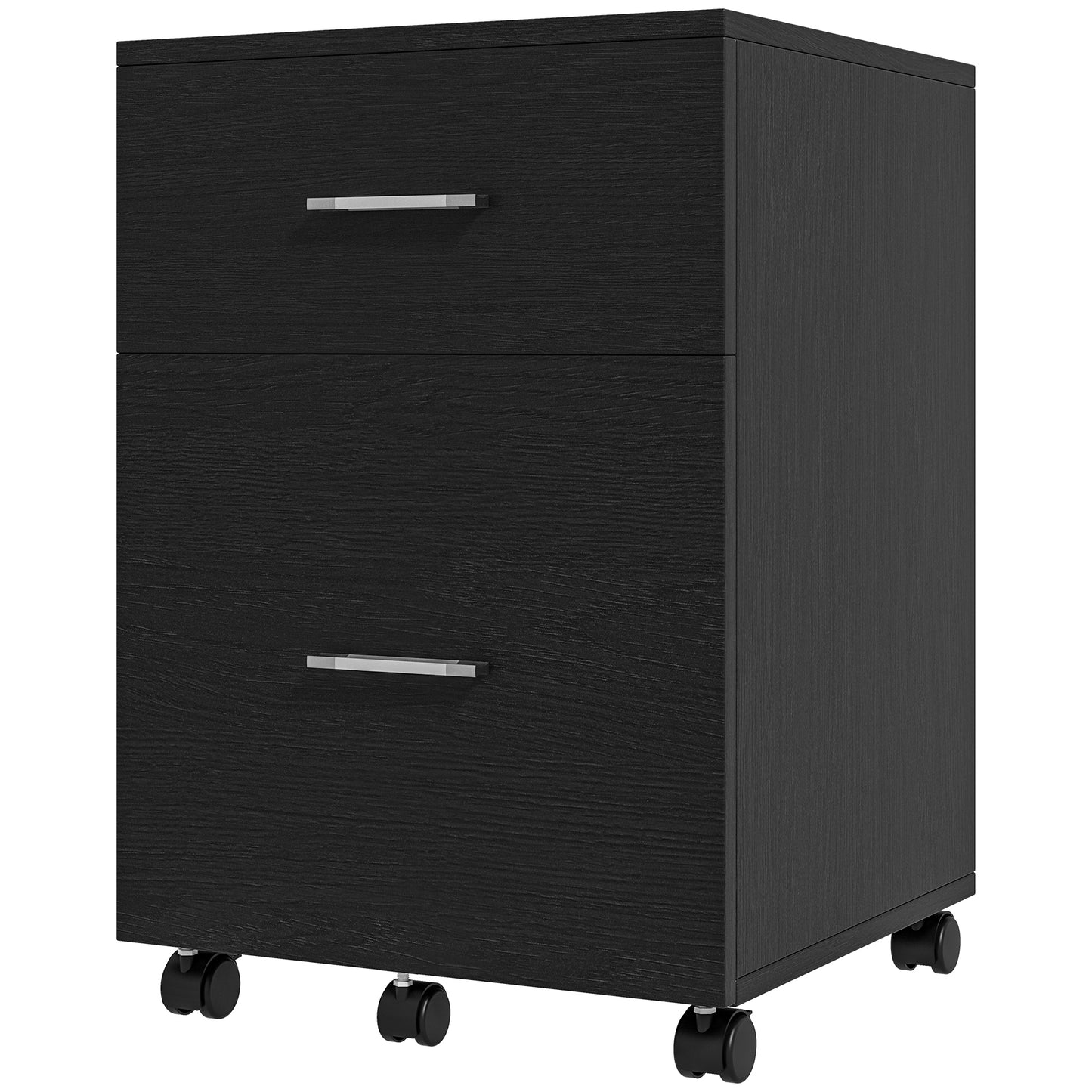 Vinsetto Mobile 2 Drawer Vertical File Cabinet with Wheels for Letter or A4 File Black | Dipra Home