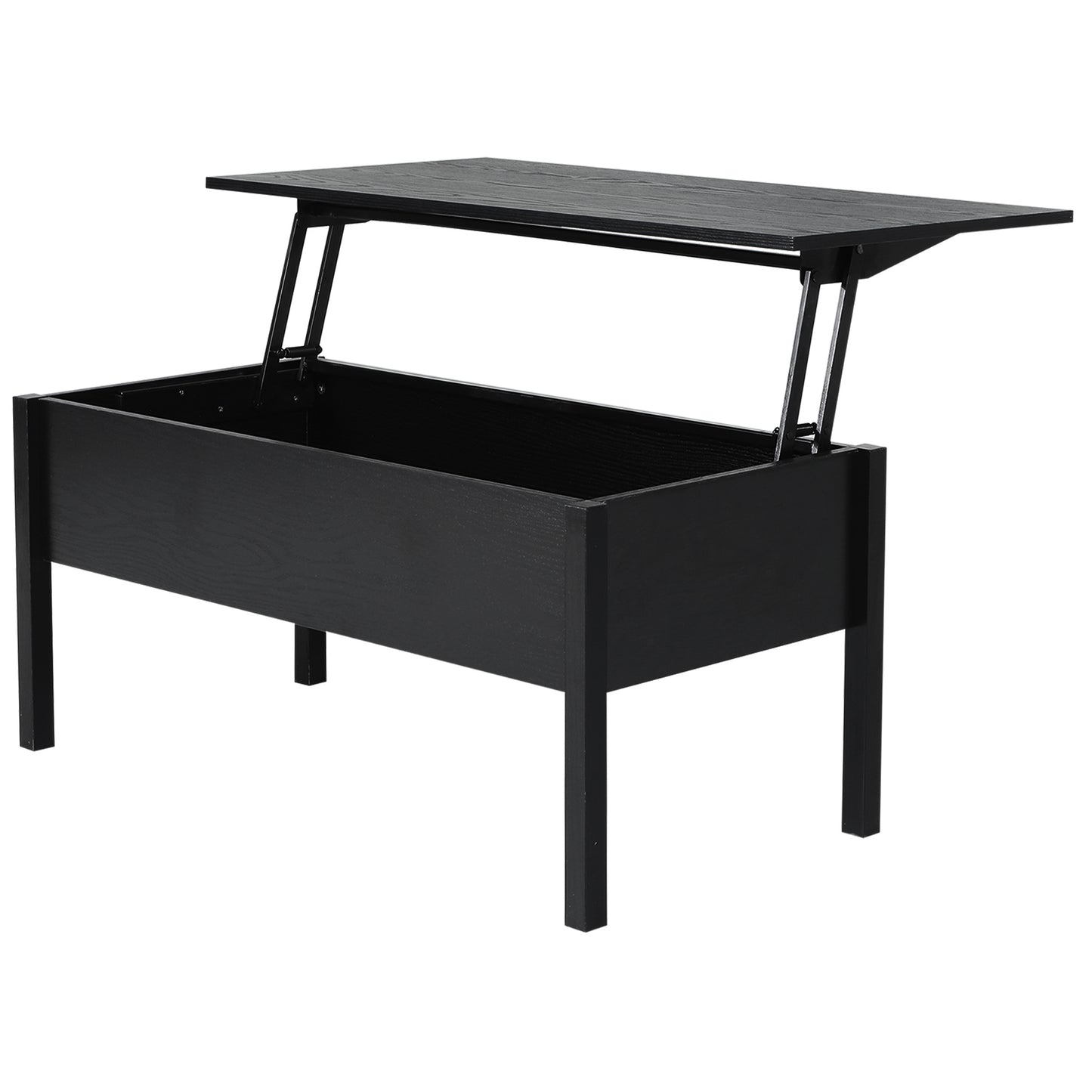 HOMCOM Black 39" Modern Lift Top Coffee Table: Center Table with Hidden Storage Compartment for Living Room | Dipra Home