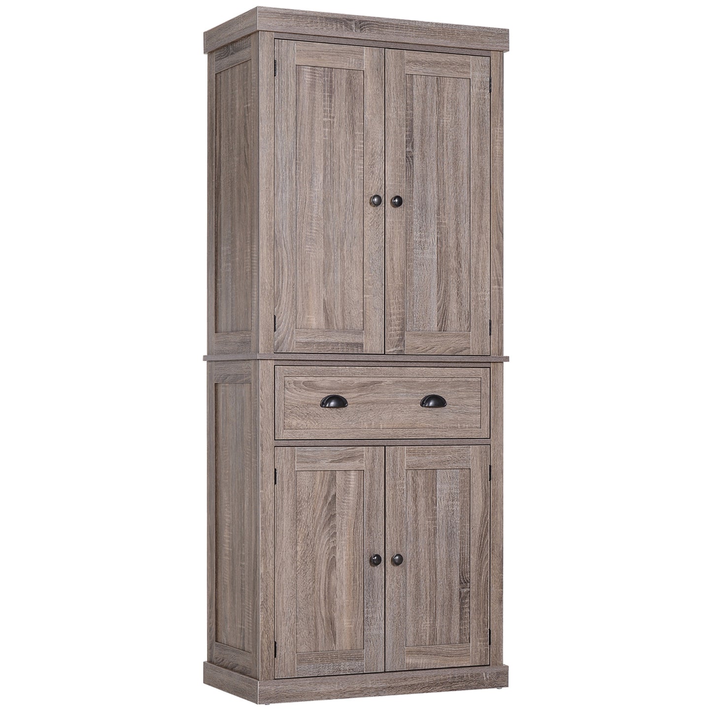 HOMCOM Wood Grain Tall Kitchen Cabinet: Freestanding Pantry Cupboard with Drawer and Shelves for Dining Room | Dipra Home