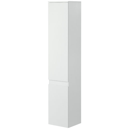 kleankin Tall Freestanding Bathroom Organizer: Adjustable Shelves, Cupboards & Compact 11.8" x 11" x 6" Design in White Unit | Dipra Home