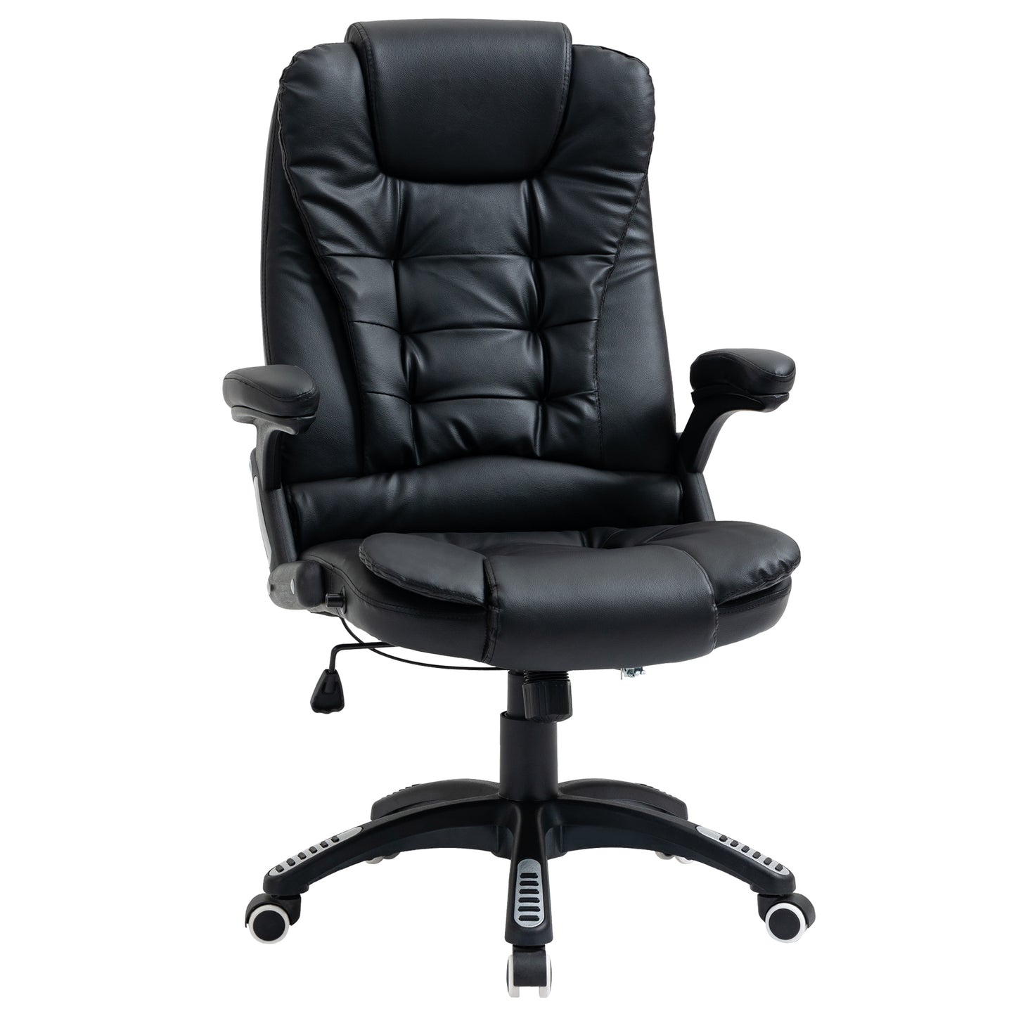 Vinsetto High Back Leather Executive Office Chair Adjustable Swivel Computer Desk Chair with Wheels Armrest Height Black | Dipra Home