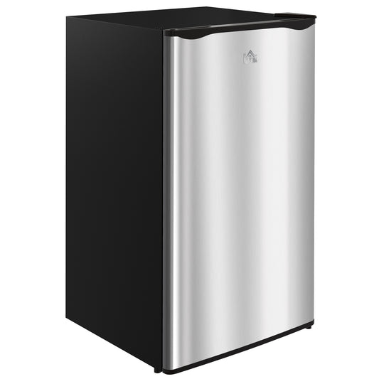 HOMCOM Compact Cooling: Mini Fridge with Freezer, Adjustable Shelf, Mechanical Thermostat, Reversible Door, Silver Finish | Dipra Home