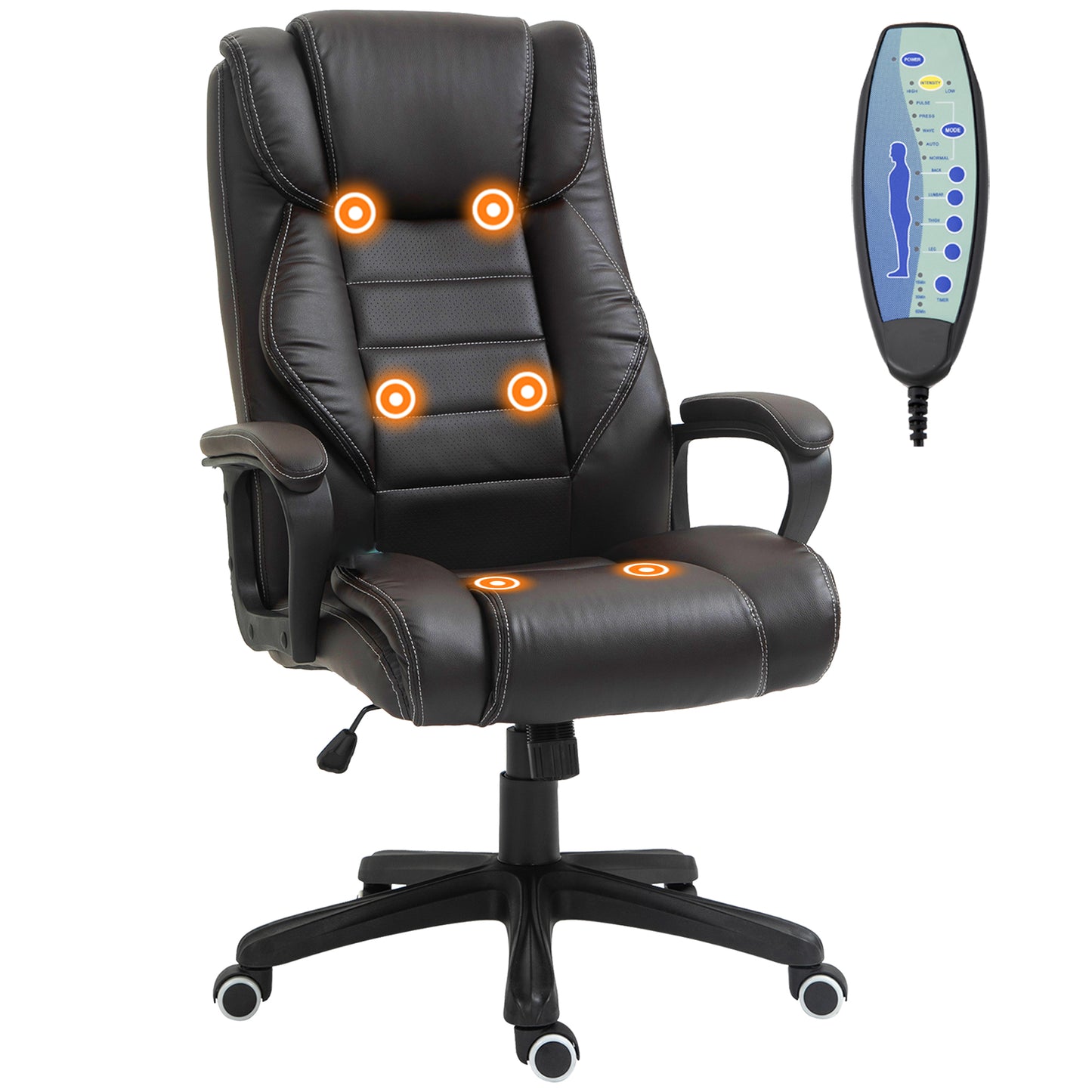 Vinsetto Massage Office Chair, High Back Executive Office Chair with 6-Point Vibration, Adjustable Height,Swivel Seat,Rocking Function | Dipra Home