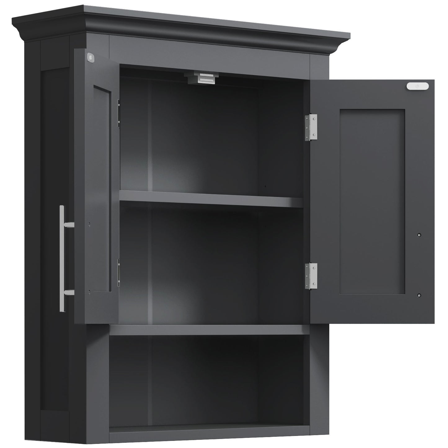 kleankin Bathroom Wall Cabinet, Medicine Cabinet, Toilet Storage Cabinet with Shelf for Living Room and Entryway, Black | Dipra Home