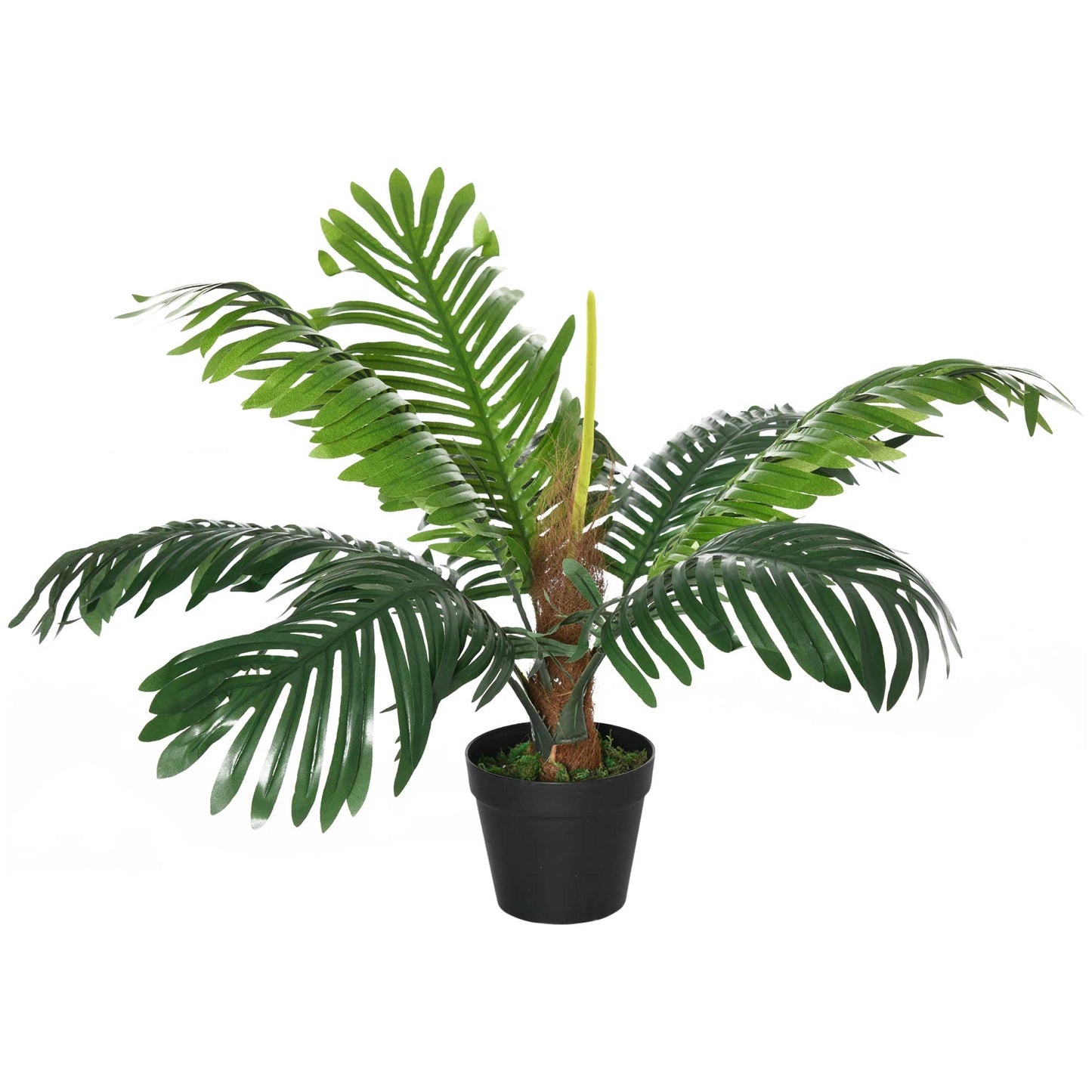 Outsunny 2FT Artificial Palm Tree: Faux Tropical Plant with 8 Leaves in Nursery Pot for Indoor Outdoor Decor | Dipra Home