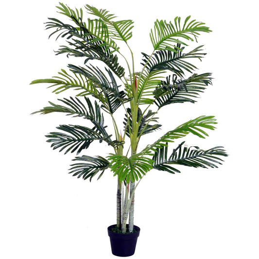 Outsunny 59" Faux Palm Tree, Artificial Tropical Green Plant Decor for Home Office, Indoor Potted | Dipra Home