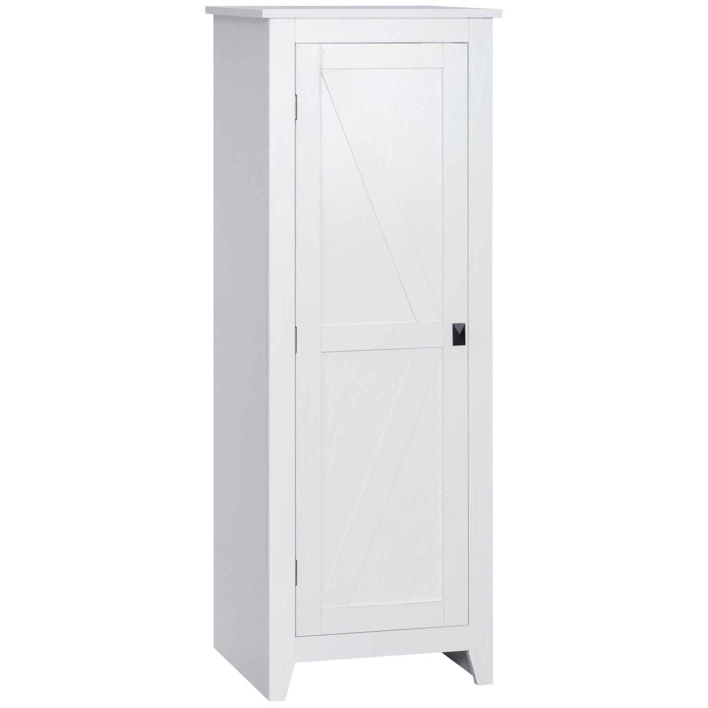 HOMCOM White 47.25" Kitchen Pantry Cabinet: Freestanding Storage Cabinet with Barn Door and Adjustable Shelves | Dipra Home