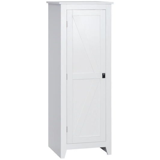 HOMCOM White 47.25" Kitchen Pantry Cabinet: Freestanding Storage Cabinet with Barn Door and Adjustable Shelves | Dipra Home